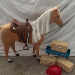 American Girl Doll Horse With Straddle and Hay