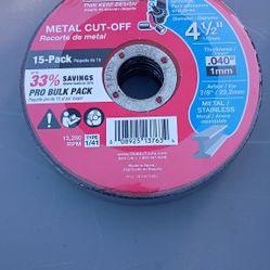 DIABLO,  15 Pack, Metal Cut Off Wheels $15