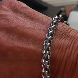 NEW Unisex Stainless Steel Cuban Silver Bracelet
