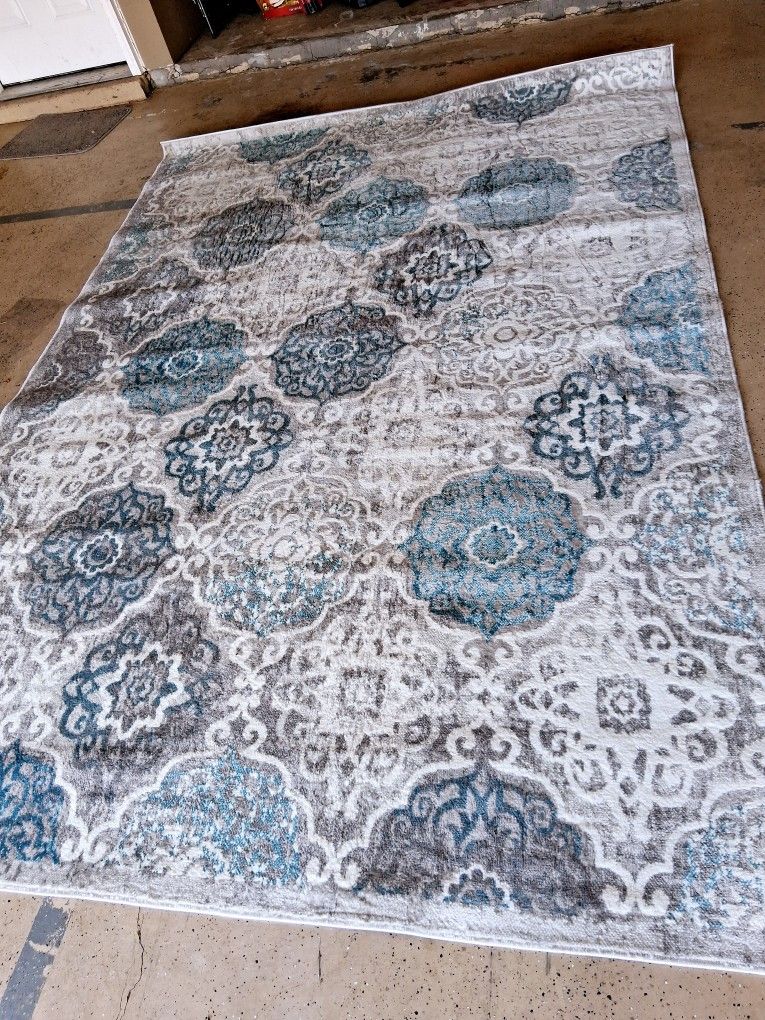 Oeko-Tex BOHO Collection Gray/Blue Jute Backing