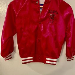 Vintage Red Angels Satin Bomber Jacket (Kids)