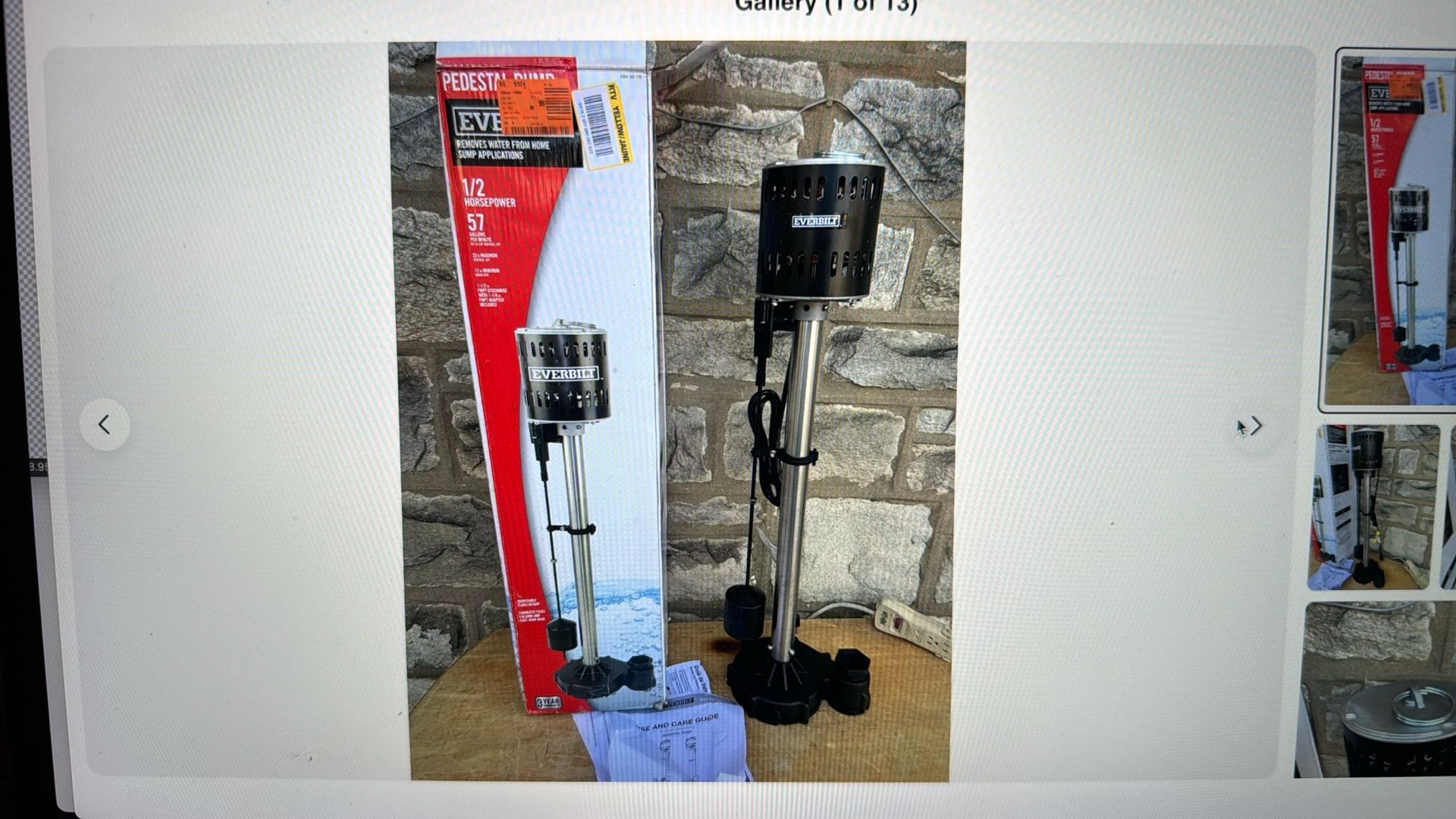 Everbilt Pedestal Sump Pump