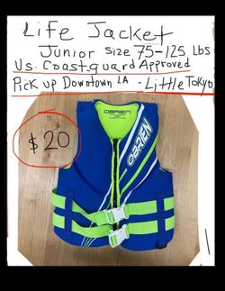 JUNIOR LIFE JACKET/Life VEST 75Lbs to 125lbs US Coast Guard approved perfect condition