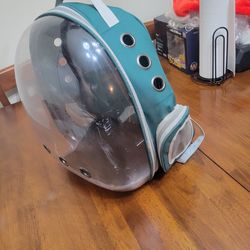 Green pet carrier backpack