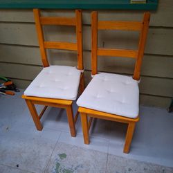 2 Solid Wood  Chairs