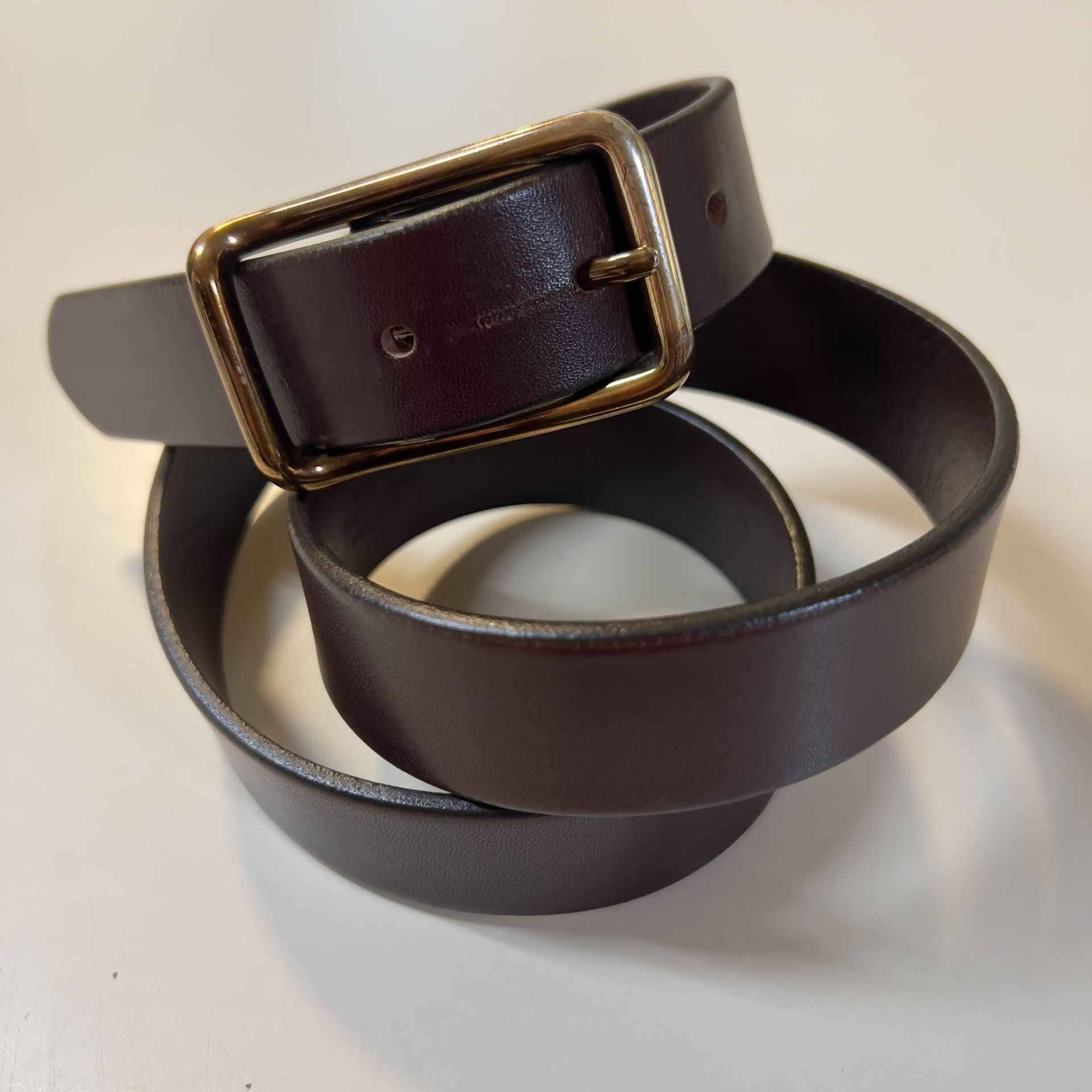 Banana Republic Women’s Brown Leather strap Solid Brass Buckle Belt size S