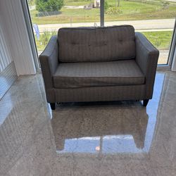 Beautiful Gray Pullout Loveseat w/ Brand New Never Used Twin Mattress for Sale 🚨🚨🚨