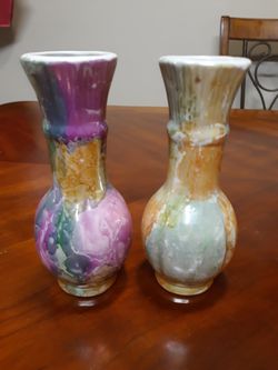 Two vases 8 inches tall