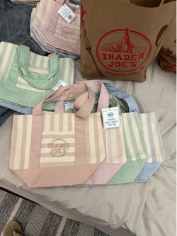 Trader Joe’s - Striped Mini Canvas Tote Bags Set