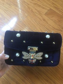 New Women navy bee pearl shoulder bag crossbody