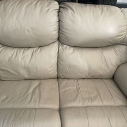 Leather Reclining Sofa + Love Seat Set