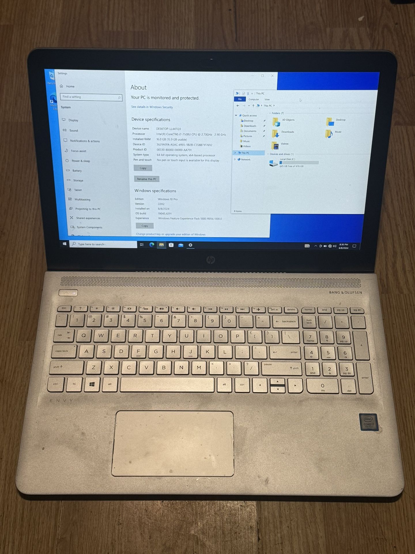 HP Envy Notebook 15.6" Model: 15-as152nr with Windows 10 Pro Laptop