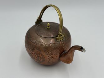 Brass Tea Pot - Antique - China - (Real Solid Brass)