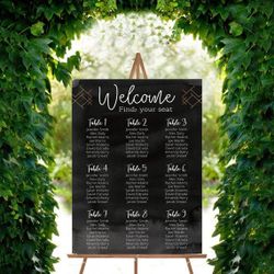 Seating chart party wedding decor 20x30