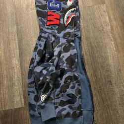 Blue Bape Zip Up Hoodie Size Medium 