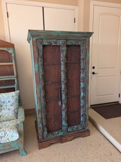 Solid wood rustic southwest cabinet