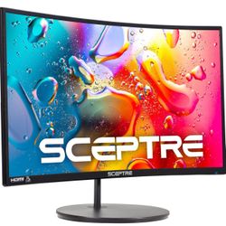 Sceptre Curved 27" FHD 1080p 75Hz LED Monitor HDMI VGA Build-In Speakers, EDGE-LESS Metal Black 2019 (C275W-1920RN)