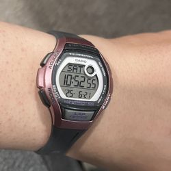 casio pink black watch