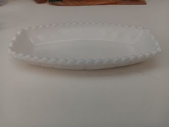 Whiteglass Serving Dish Vintage