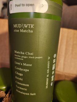 MUD\ WTR : rise Matcha : Matcha Chai 6.4 Oz cans