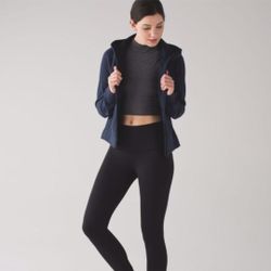 Lululemon Blue Inkwell Fleece Be True Hoodie Activewear Size 10