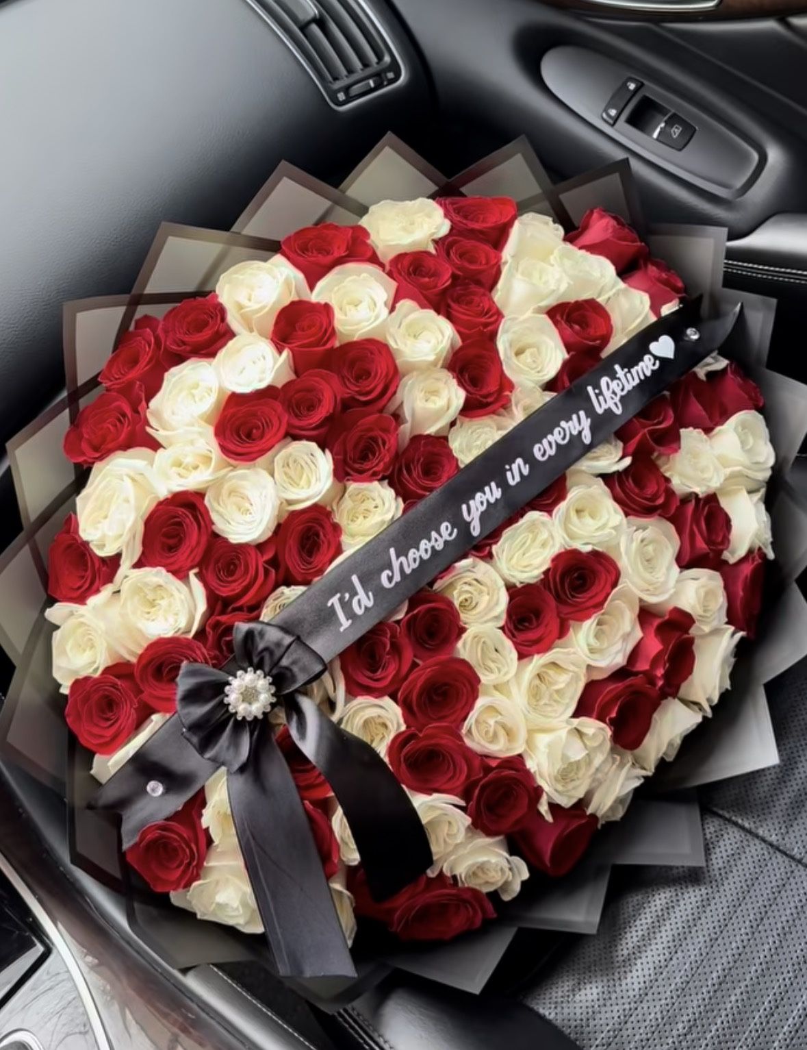 Red and white bouquet