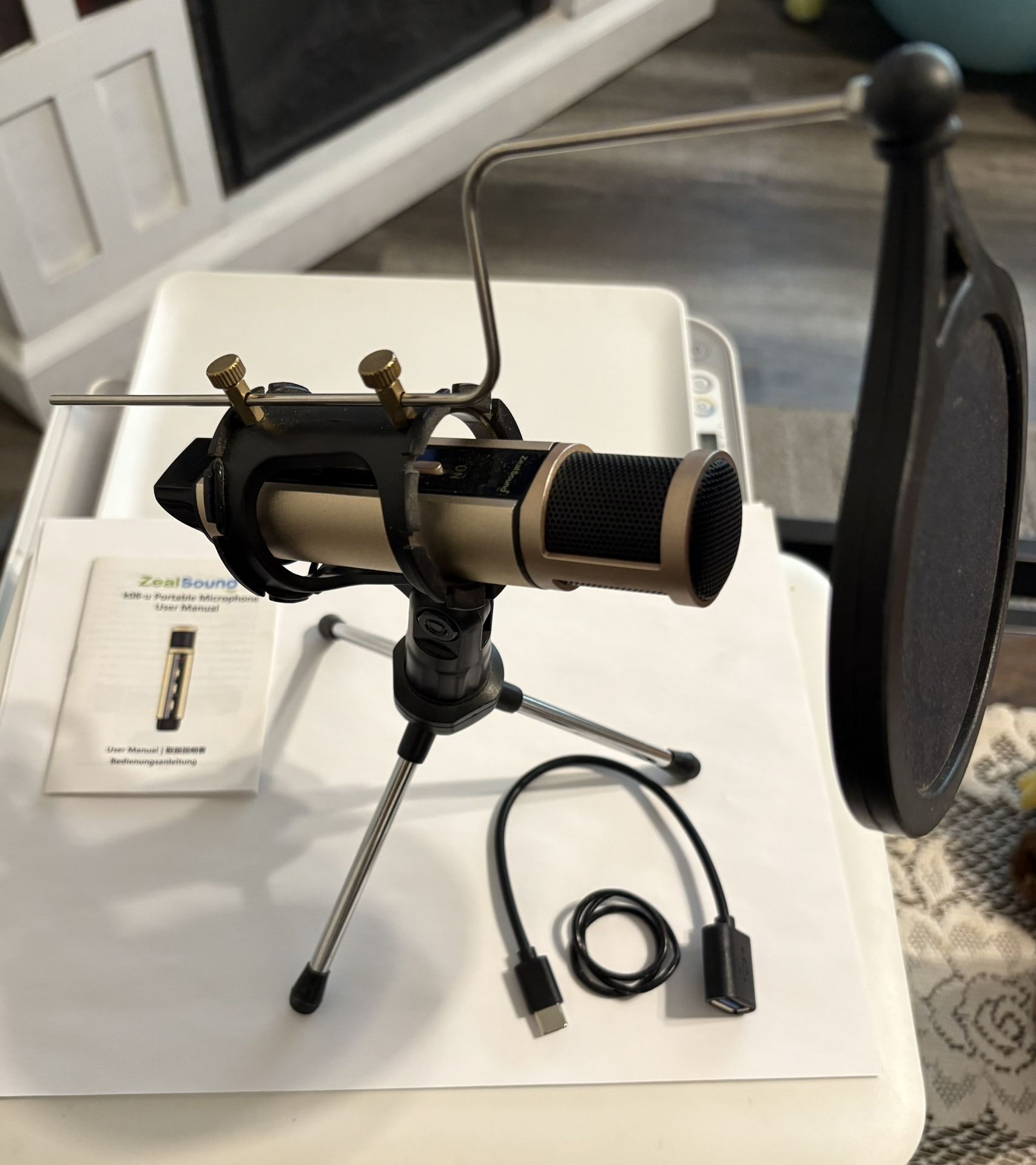 Portable Microphone Gold Color