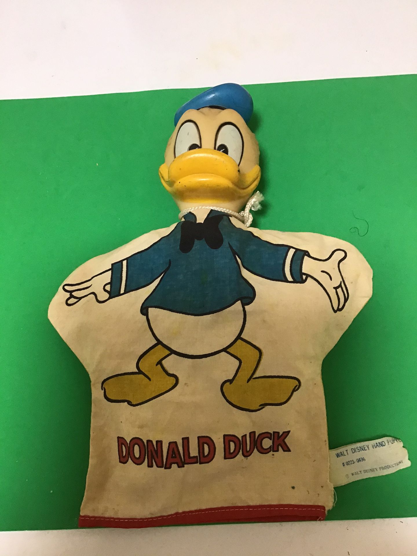 VINTAGE 1960 DONALD DUCK PUPPET MADE IN KOREA