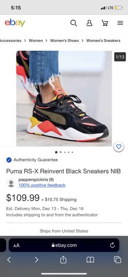 Womens Black Puma Sneakers RX-S