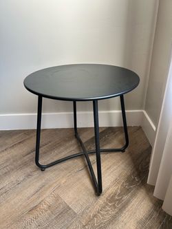 Black Round Metal Side Table