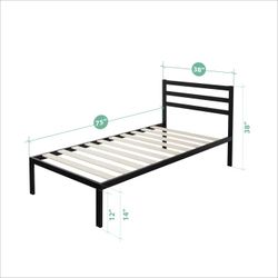 Strong Metal Platform Bed - TWIN