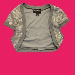 Girls Sequin Cropped Cardigan