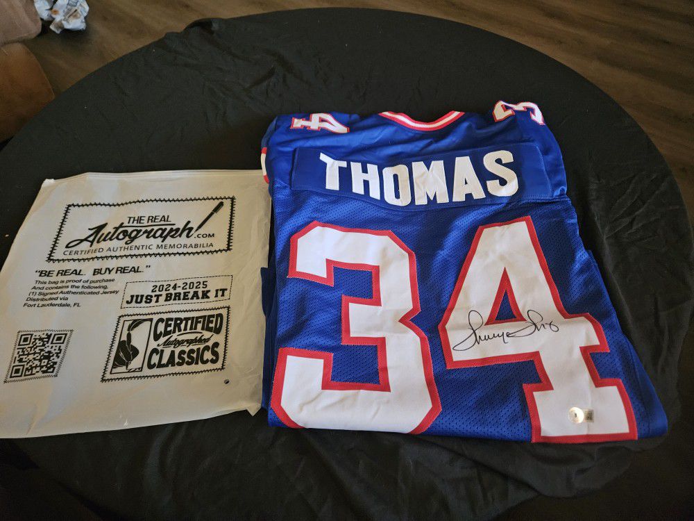 Custom Thurman Thomas Autographed Jersey 
