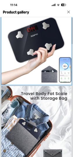 RENPHO Elis Go Travel Smart Scale with BMI, Body Fat, Muscle Mass 13 Body Metrics via Bluetooth for Health Tracking, Batteries Included, Protective Ca