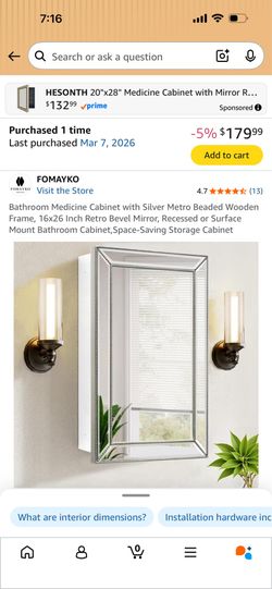 New mirrored medicine cabinet