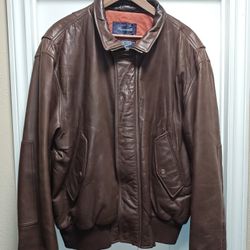 Men's Bomber Leather Jacket Xl