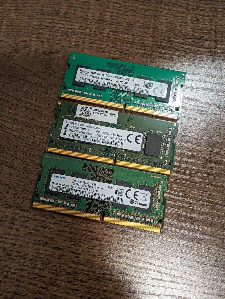 Laptop Memory 4Gb (x2) 8Gb PC4 DDR4 (3 Units)