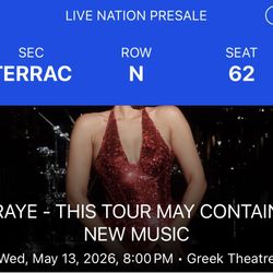 RAYE TOUR TICKETS GREEK THEATER 
