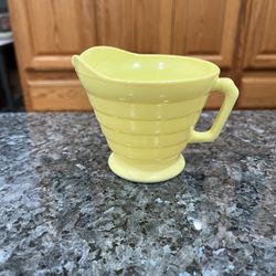 Vintage Pastel Glass Yellow Creamer .  Preowned 