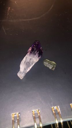 Moldavite and Super 7 Amethyst
