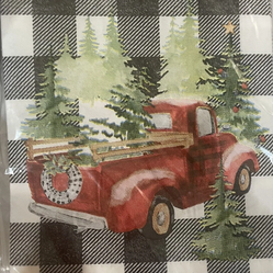 Christmas-“Holiday Woods” Truck Party  Paper Napkins 16ct 2 Ply 12.75” X 15.43”