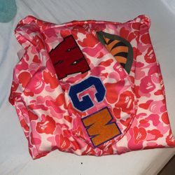 original bape hoodie (red) (size L)