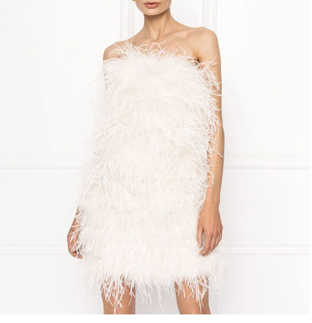 Jancoco Max xs Ostrich Fur Dress