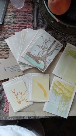 Original postcards block prints Gwen Frostic prints,sm,MD,Lrg personal handmade each stencil all complete with envelopes👌