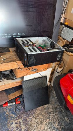 Desktop PC Tower Case Open with Components