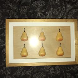 Antique framed wood and glass “Pairs” 🍐