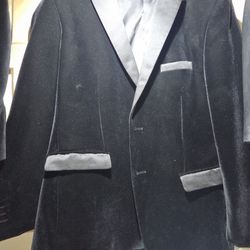 42R Tazaio Velvet Tuxedo Jacket 