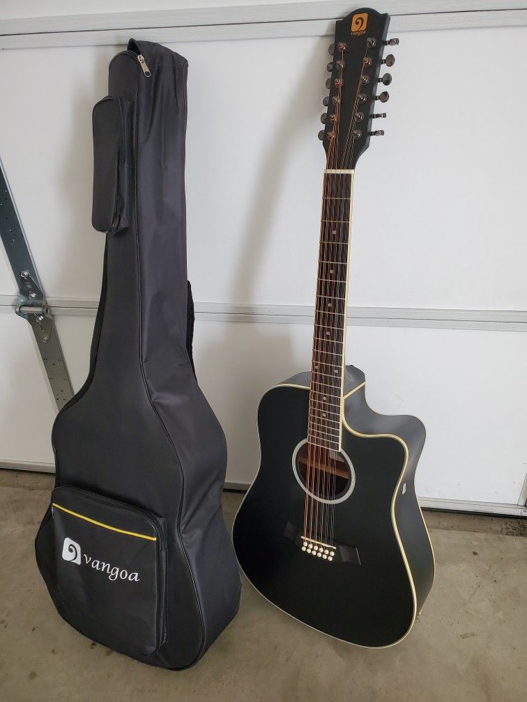 Vangoa 12 String Guitar, Twelve String Guitar Acoustic Electric Cutaway Guitar