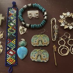 Vintage To Now , jewelry lot, gold silver mix of items