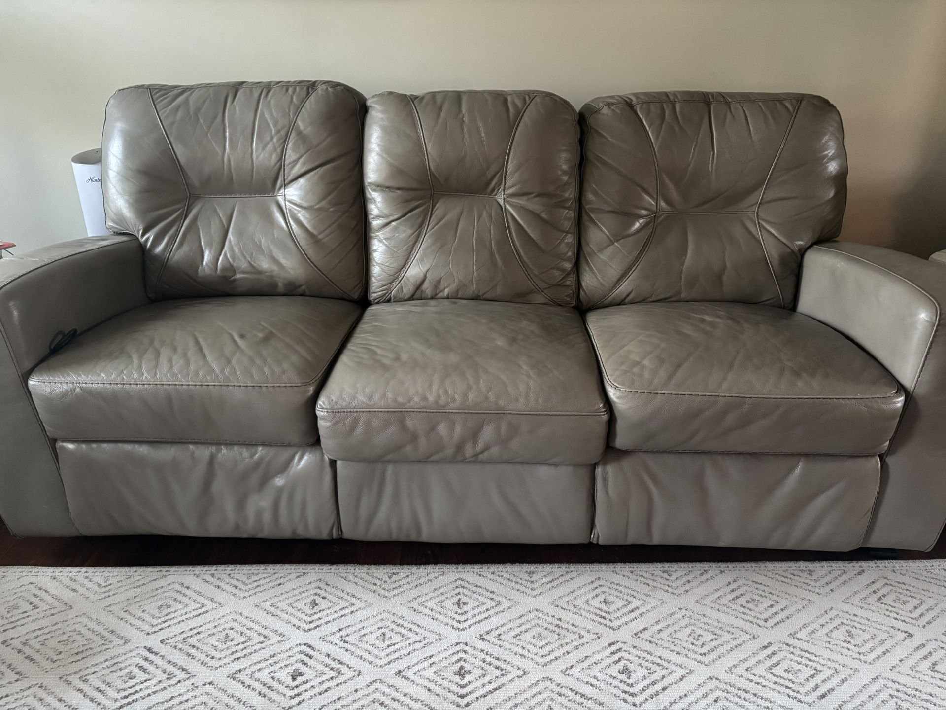 Leather Reclining Sofa And Love Seat